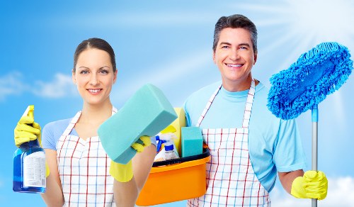 Close-up of sofa stain treatment and cleaning in Dalston